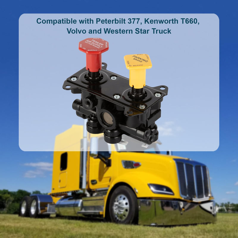 800516 MV3 Dash Control Valve Module, Trailer Parking Brake Compatible with Kenworth Peterbilt Volvo and Western Star Truck, Replace Bendix 065167 394979