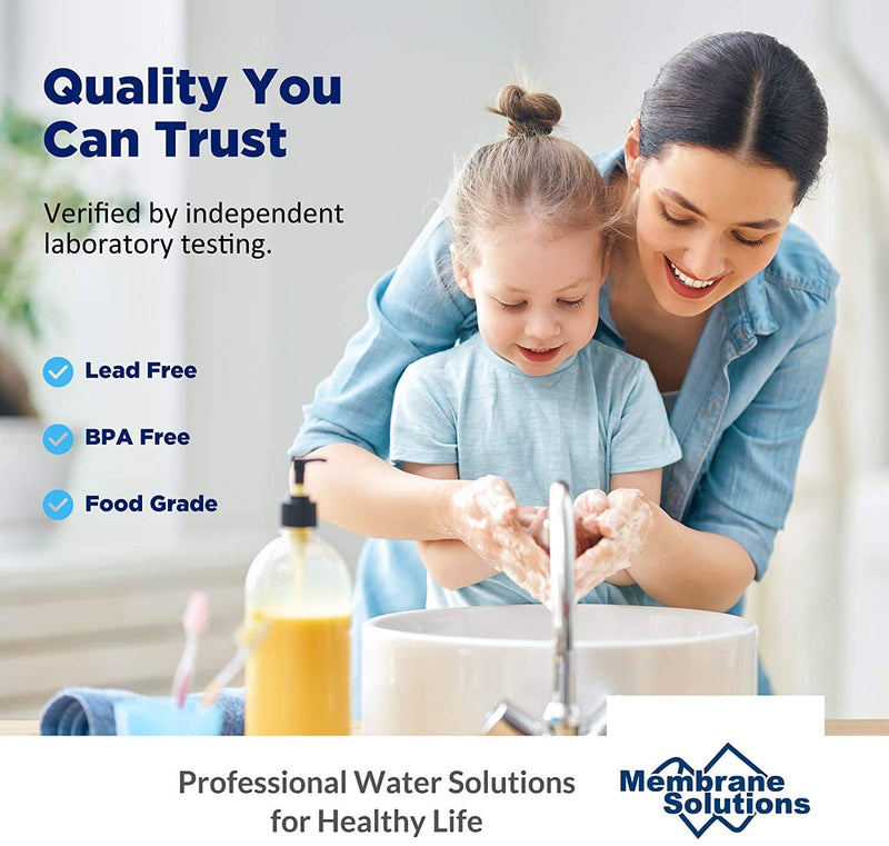 Membrane Solutions 20 Micron 10" x 2.5" Sediment Water Filter Replacement Cartridge for Water Filter 10 x 2.5 inch Whole House Water System, Compatible with GE FXUSC, AP110, WHKF-GD05-6 Pack 6 Count (Pack of 1)