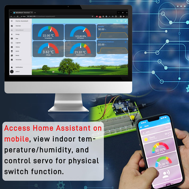 GeeekPi Cloud Ready Starter Kit with UNO R4 WiFi, Bluetooth, I2C, 12x8 LED Matrix, IoT Integration and Tutorials for Beginners & Engineers