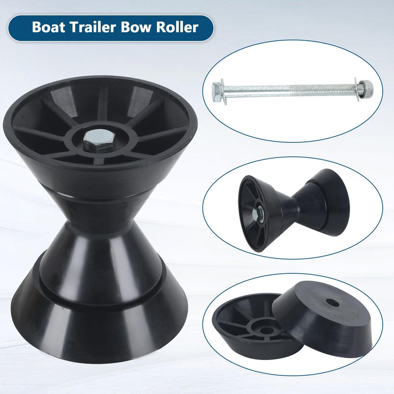 ORLANG 3 Inch/4 Inch Heavy Duty Boat Trailer Roller, Bow Roller with End Bells and 1/2 in Shaft,Boat Rollers for Trailer, Boat Trailer Bow Stop - Blue/Yellow/Black Black-3In