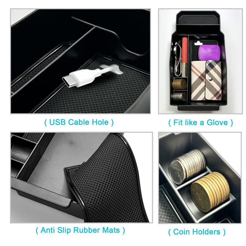 CDEFG 2023 2024 2025 CX-50 Center Console Organizer Tray for 2023 2024 2025 Mazda CX-50 Middle Console Armrest Storage Box 2023 2024 2025 CX50 Accessories(Black) Black