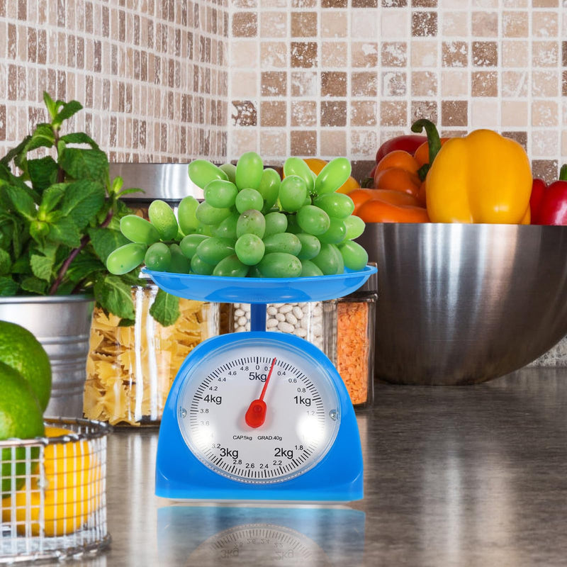 Zerodeko Kitchen Scale with Tray 5Kg Analog Mechanical Food Scale for Baking and Cooking Precise Grams and Ounces Measurement