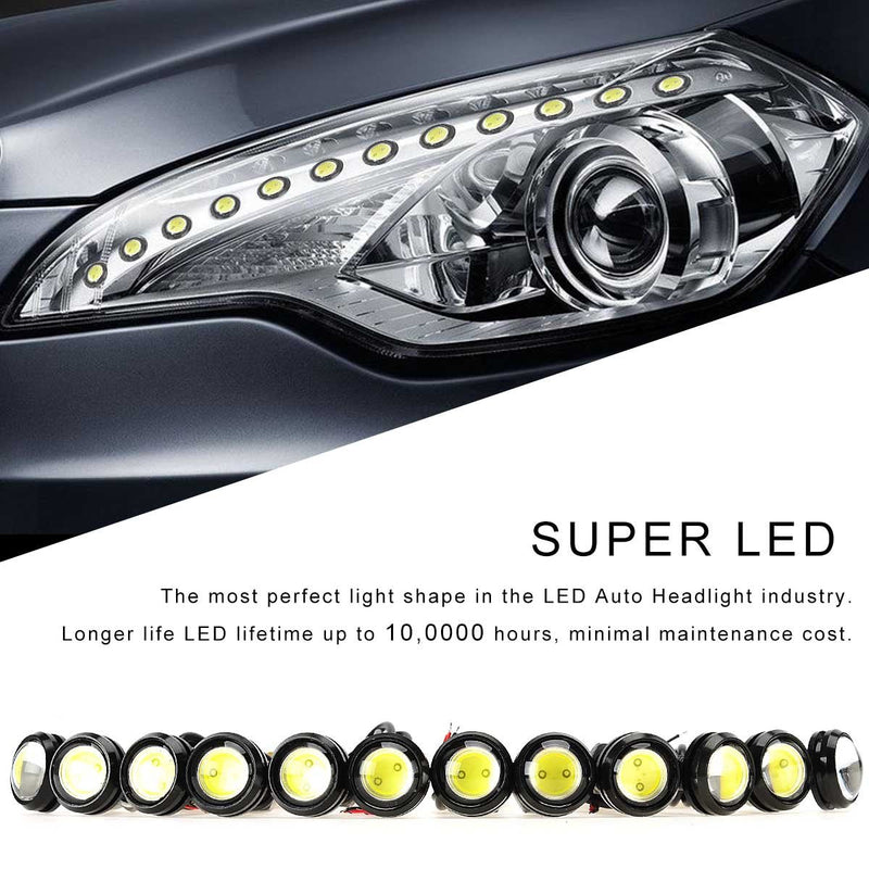 Kawell 12 Pack Universal High Power White 9w LED Eagle Eye Bumper DRL Fog Light Motorcycle Light Daytime Running DRL Tail Backup Light Car Motor Clearance Marker Lights 12Pcs White Eagle Eye Lights