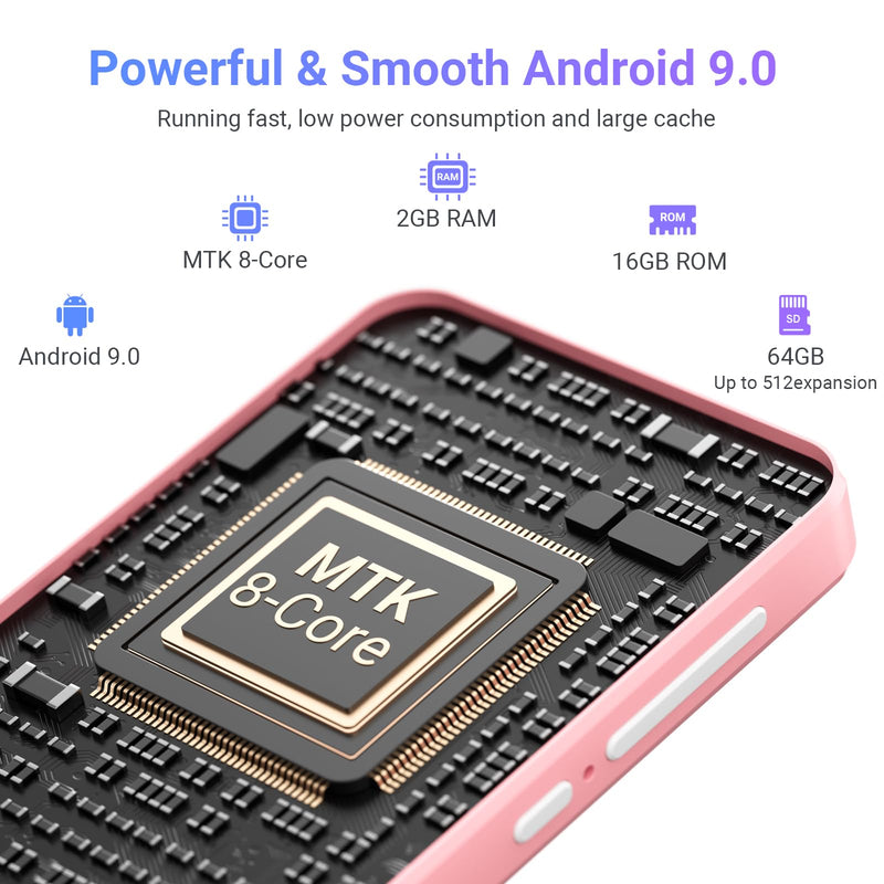 80GB MP3 Player with Bluetooth and WiFi, Oilsky 4.0" IPS Touch Screen MP3 Player with Speaker, Music Player with Spotify, Audible, Amazon Music, MP4 Android Music Player Up to 512GB Pink