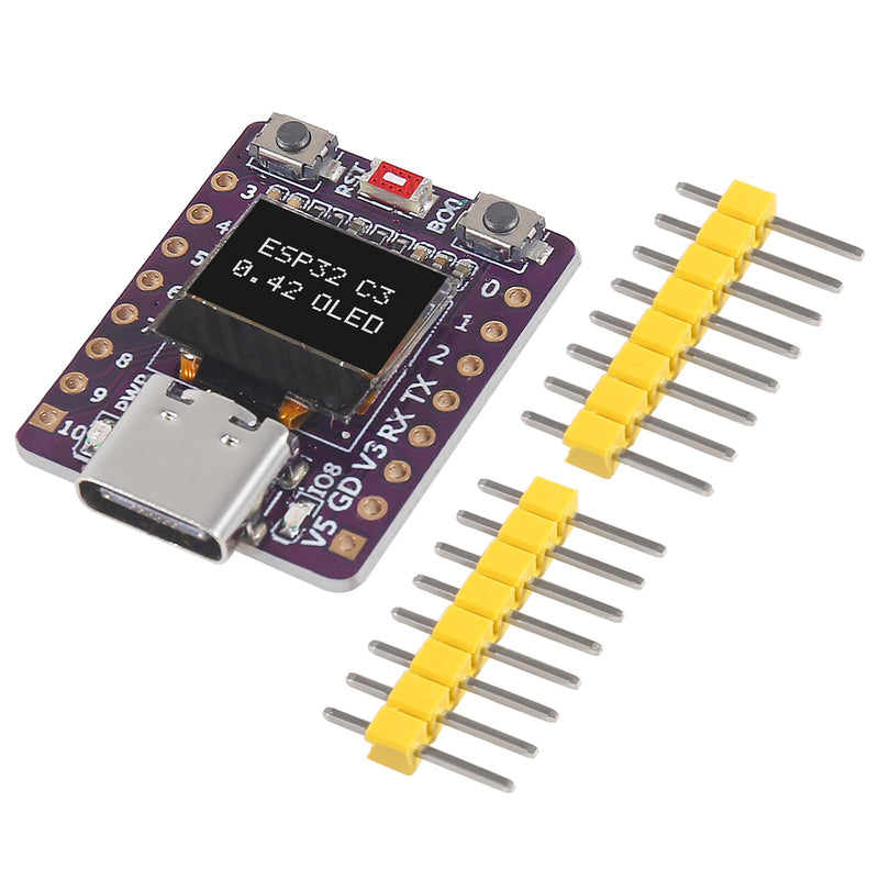 3PCS ESP32-C3 OLED Development Board with 0.42 Inch OLED Module Ceramic Antenna WiFi Bluetooth ESP32 Supermini Development Board 3PCS