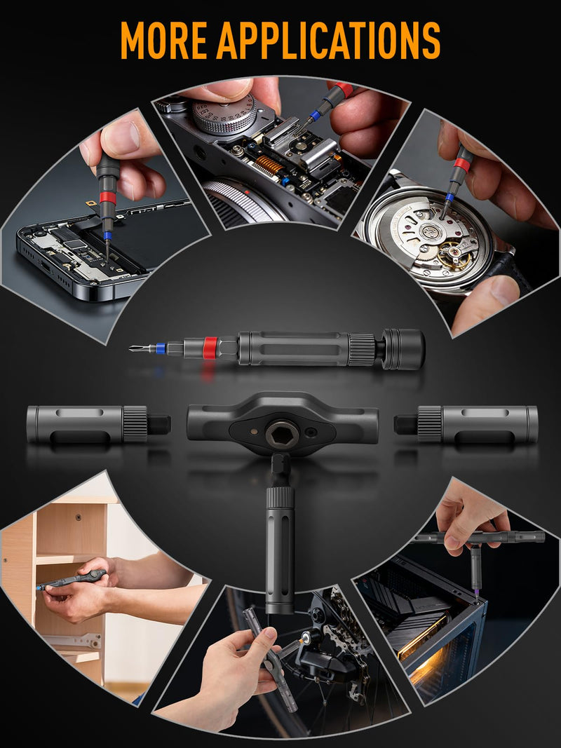  [AUSTRALIA] - KELIN 68 IN 1 Magnetic Ratchet Screwdriver Set, T Handle Ratchet Screwdriver Kits with S2 Steel Bits for Home Daily Repair, Precision Electrical Appliance Repair, for Men Husband 68 PCS Grey