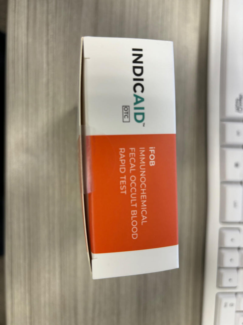 INDICAID Immunochemical Fecal Occult Blood Screening (iFOB), FIT Colon Health screening at Home, 2 Pack, Test for Ulcers, Polyps, Colitis, Accurate and Easy at Home, Sample Collecting Paper Inside.