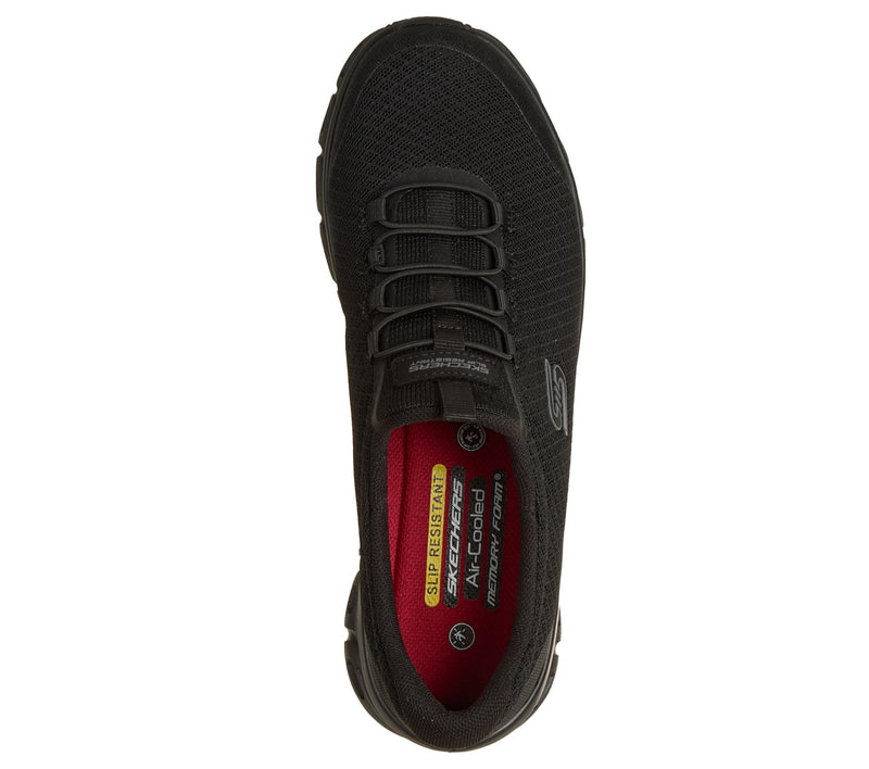 Skechers Women's Mesh Bungee Slip-On Sneaker with Glide-Step Slip Resistant Outsole 8 Black