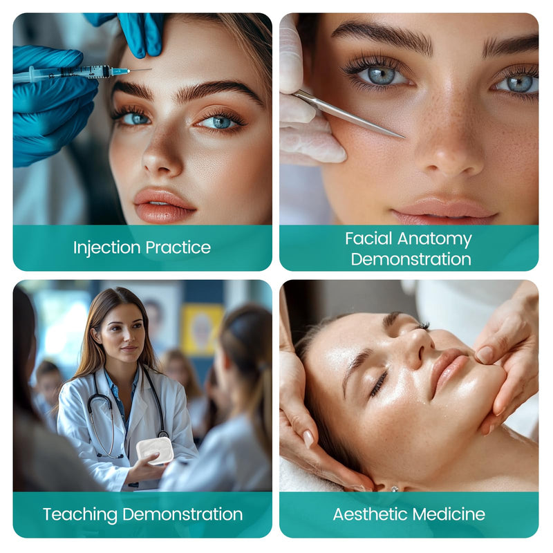 Transparent Facial Injection Lip Model, Facial Model for Injection and Filler Practice, Micro Plastic Surgery Teaching, Beautician Teaching, Injection Training for Medical Students Doctors