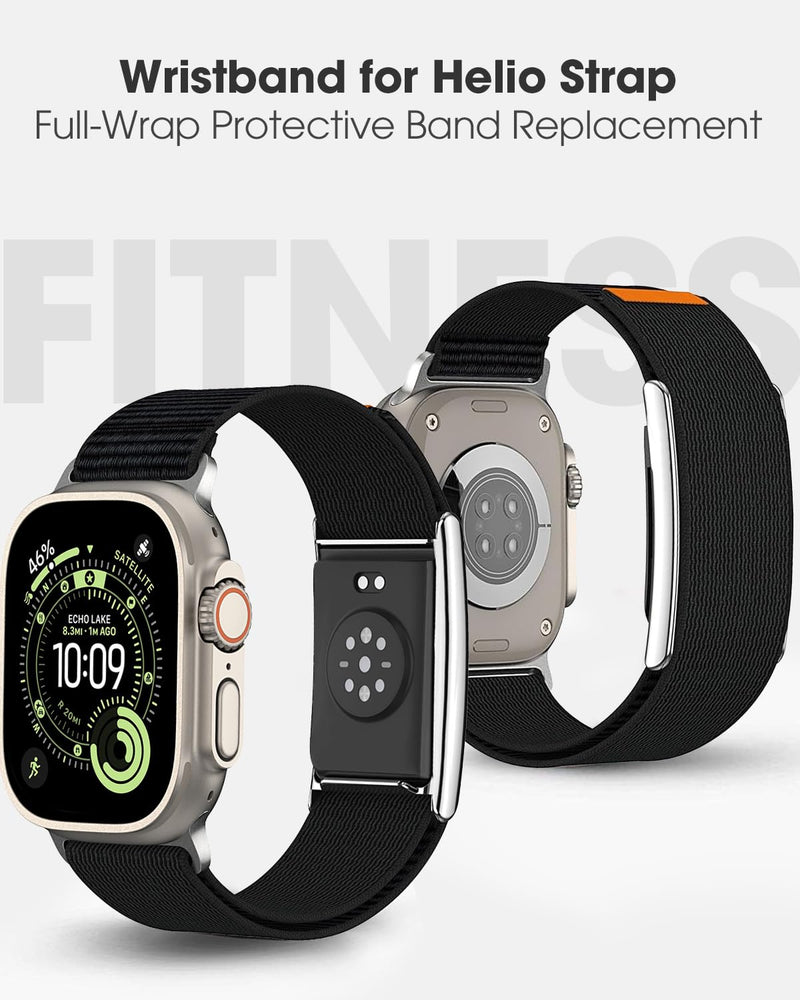 Nylon Sport Band Compatible with Amazfit Helio Strap Apple Watch Combo Band | Adjustable Fitness Wristband with Metal Bumper Case for Helio Strap & iWatch 44/45/46/49mm