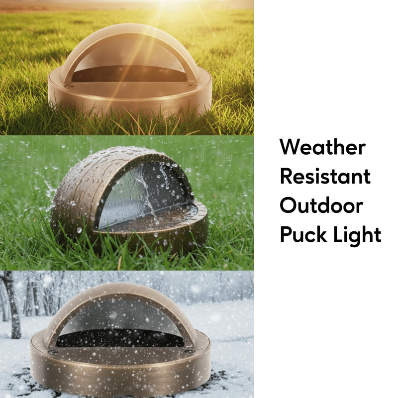 Ironsmith Lighting Products Solid Brass Puck Light Fixture - Oil Rubbed Bronze Finish, Efficient 12 Volt 2 Watt LED Light Bulb, Halogen and LED Lamp Compatible - Outdoor Landscape Lighting