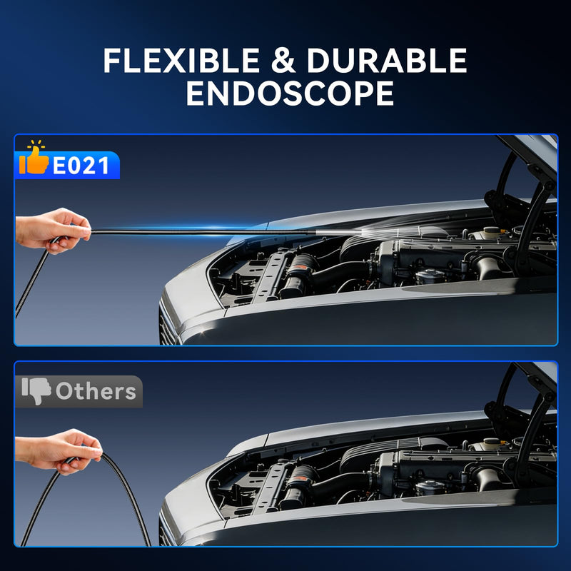 MUCAR E021 USB Endoscope Borescope, 720P Borescope with 6 Adjustable LED Light, Compatible with PC and MUCAR Scanners