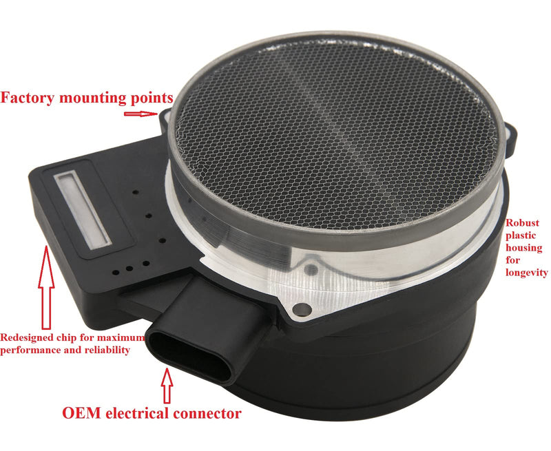 Mass Air Flow Sensor, 25168491, AF10043, 25318411, Compatible with Chevy, Cadillac, GMC and Other GM Vehicles - Silverado, Suburban, Tahoe, Yukon XL, Sierra, Escalade, ESV, 5.3L, 6.0L, 4.8