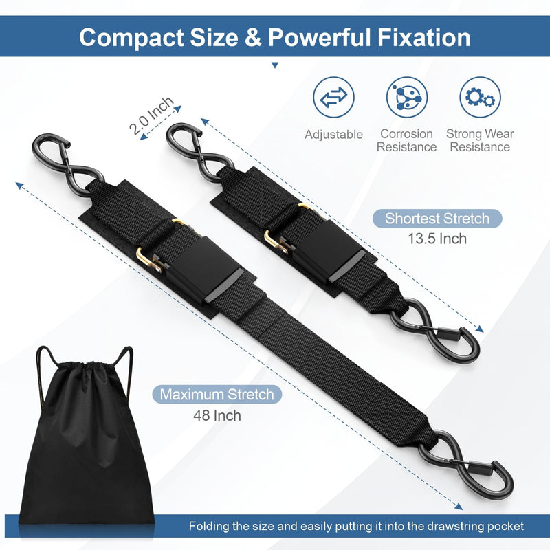 1208LB Heavy Duty Boat Tie Down Straps to Trailer, Anti-Corrosion 2" x 48" Adjustable Boat Trailer Straps for Trailering Safety with Jet Ski, Boat, Kayak, Pontoon, etc.