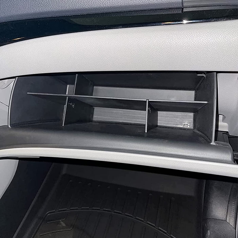 TACORBO Glove Box Organizer Compatible with Honda Pilot 2016-2022 / Ridgeline 2017-2022 2023/ Passport 2019-2022 2023 Accessories, Insert Glove Compartment Black ABS Materials