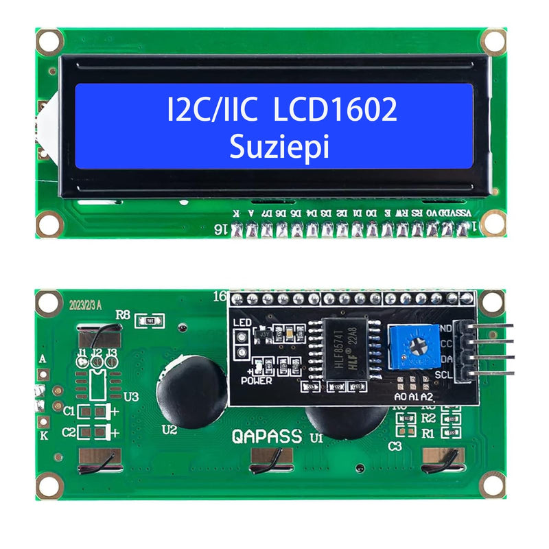 3pcs I2C IIC 1602 LCD Display Module 16x02 LCD Screen Module Compatible for Arduino Raspberry Pi + 3pcs 20CM 20Pin Female Male Jumper Wires 3PCS-1602I2C