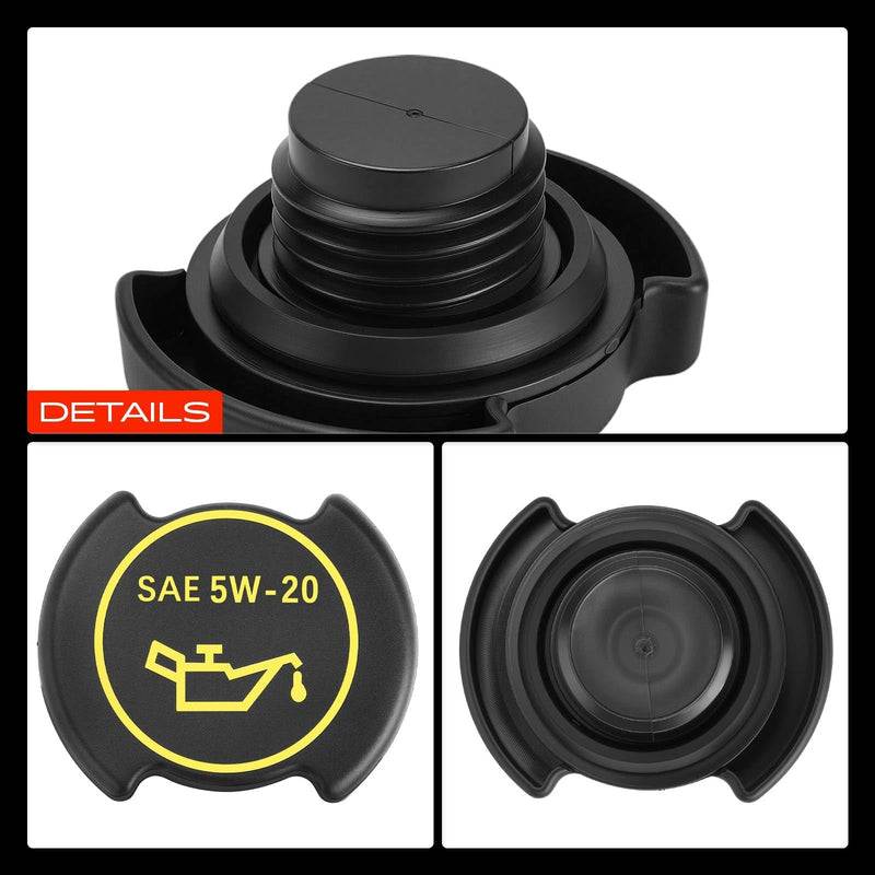 A-Premium Engine Oil Filler Cap Oil Cap Fit For Ford Lincoln Mercury Models - F-150, F-250, F-350, Explorer, Mustang, Ranger, Taurus, Expedition, Bronco, E-150, Navigator, # 90005 F3AZ-6766-B EC-743