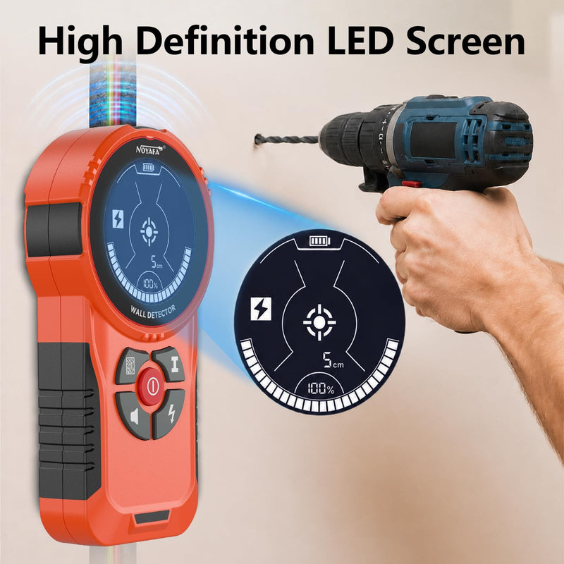 NOYAFA Stud Finder Wall Scanner,6 in 1 Multifunctional Wall Detector | Smart Chip,HD LCD Display, Electronic Stud Sensor for Wood Studs, Metal, Live AC Wires, Joists and Pipes Detection
