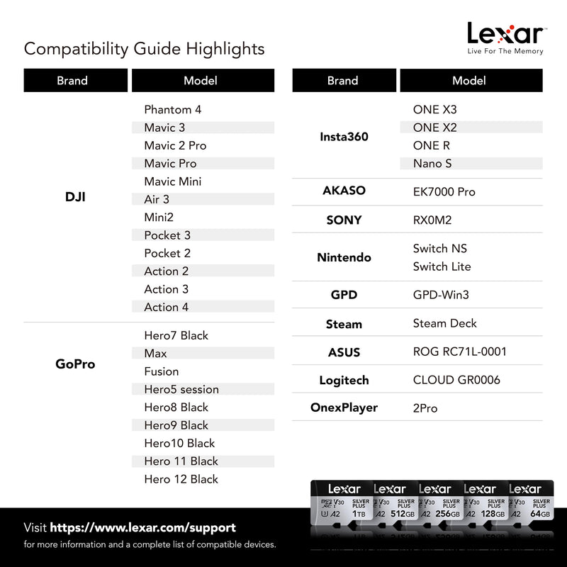 Lexar 256GB (2-Pack) Professional Silver Plus microSDXC Memory Card, UHS-I, C10, U3, V30, Full-HD & 4K Video, Up to 205/150 MB/s Read/Write, for Videographers, Gamers (LMSSIPL256G-B2ANU) 2-Pack