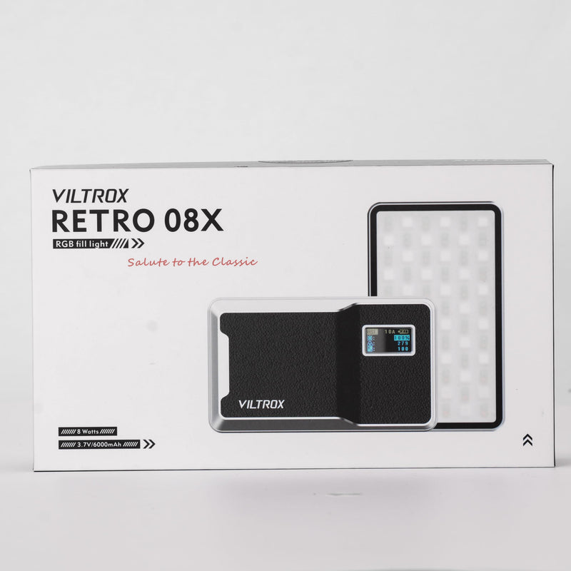 VILTROX 6000mAh On Camera LED Light, APP Control RGB Video Light, All Metal RGB Portable LED Photography Lighting, Led Camera Light Panel for Video Recording (Retro 08X) Retro 08X