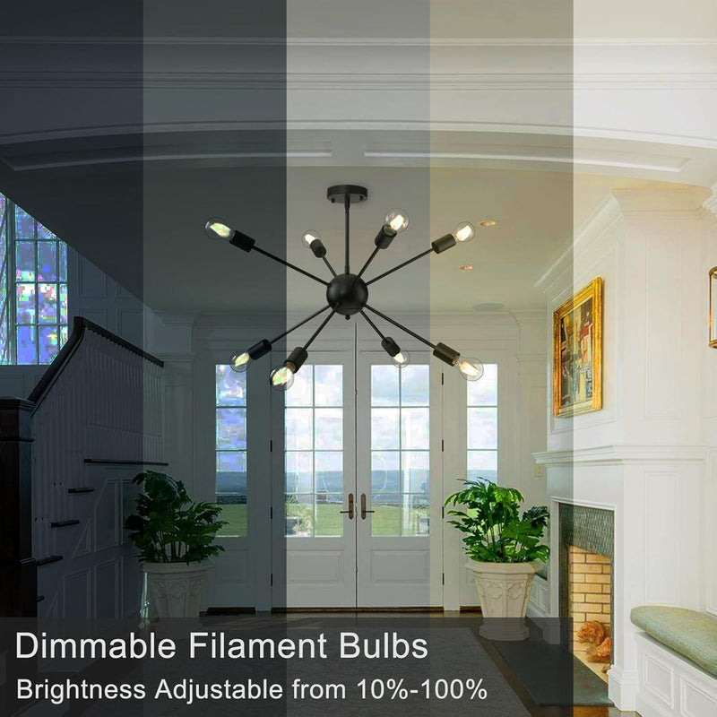 dalattin 12 Pack A19 Vintage LED Edison Bulbs, Dimmable, 60W Equivalent, High Brightness 5000K Daylight, Ultra-Bright, 8W E26 Standard Base, 800 Lumens, CRI80+, Clear Glass Filament Bulb for Home Daylight White 5000k