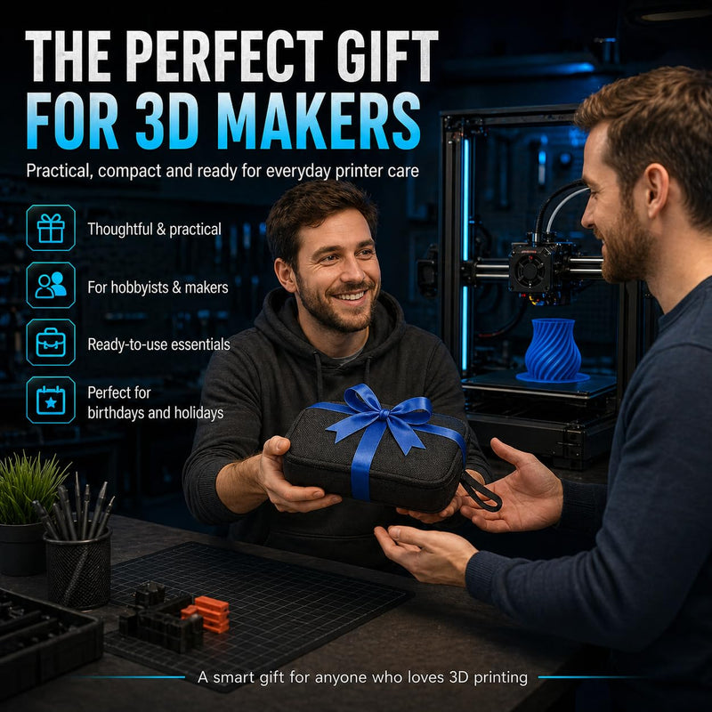 3D Printer Tool Kit Accessories - 58 Pcs Solve 99% Print Failures Clean Maint - with Scraper Brush Pliers Needles Cutter Pouch - for Unclog Nozzle Support Removal Model Finish - for All FDM Printers