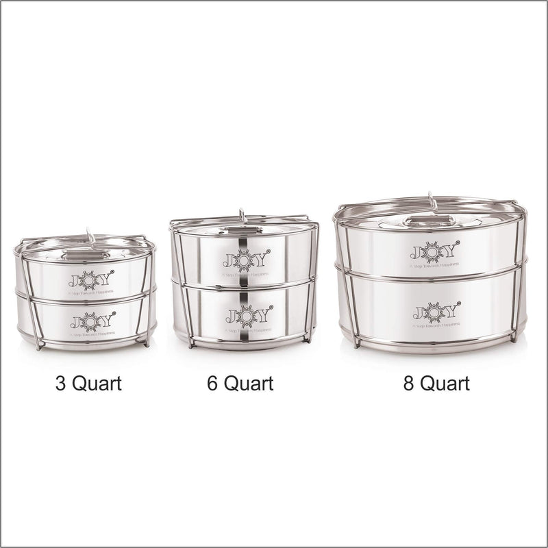 Stackable Stainless Steel Insert Pans - 3QT- Inserts for Instant Pot - Pan for Instapot - Accessories for Instant Pot 3QT and above - Pressure Cooker Steamer Accessories - 6.5" L × 6.5" W × 4.0" H