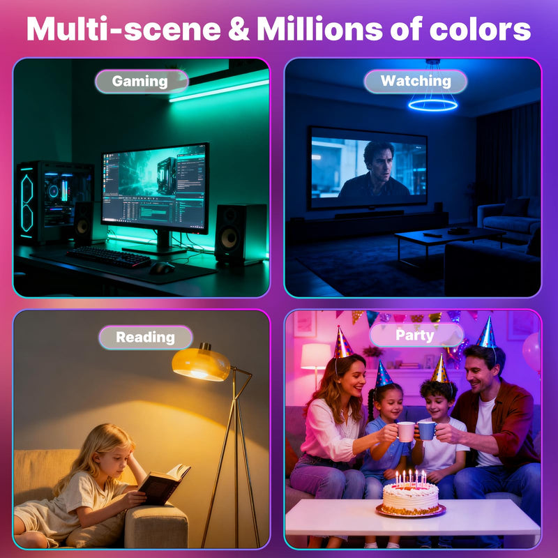 MOES Matter WiFi ST64 Edison Smart Bulbs, Color Changing Light Bulb, 16 Million RGB Colors & Tunable White, Works with Apple Home, Alexa, Google Home, E26 Dimmable 5W (40W Equivalent), 2-Pack