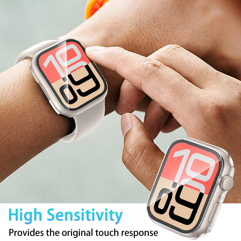 [6 Pack] Case Screen Protector Compatible with Apple Watch Series 9 8 7 41mm, Ultra-Thin Hard Full Coverage Protective Cover for iWatch 41 mm Black/Transparent/Pink/Gold/Starlight/Rose Gold
