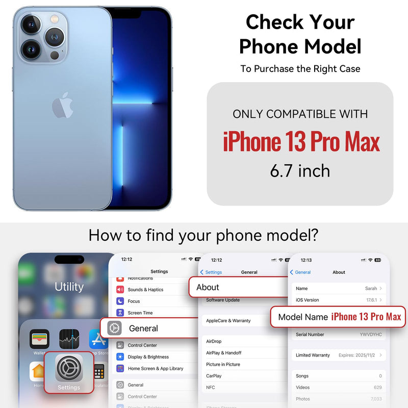 for iPhone 13 Pro Max - Phone Case Wallet Magnetic, Purple | Compatible with Magsafe, Detachable, RFID Blocking Card Holder, Zipper Pocket, Wrist Strap, for Women Men, Durable PU Leather Deep Purple