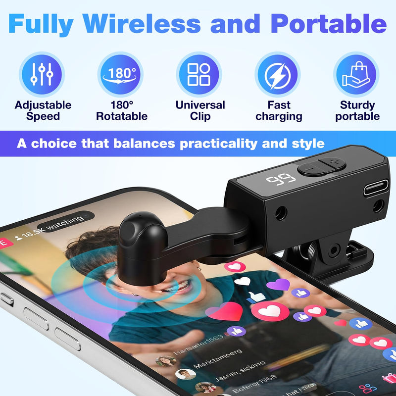 2 Pack Auto Clicker Tapper for Phone Rechargeable & 107 Adjustable Speeds | Screen Device Speed Clicker Auto Screen Tapper for Live Stream Likes, Gaming, Deal, Reward Tasks, Purchase