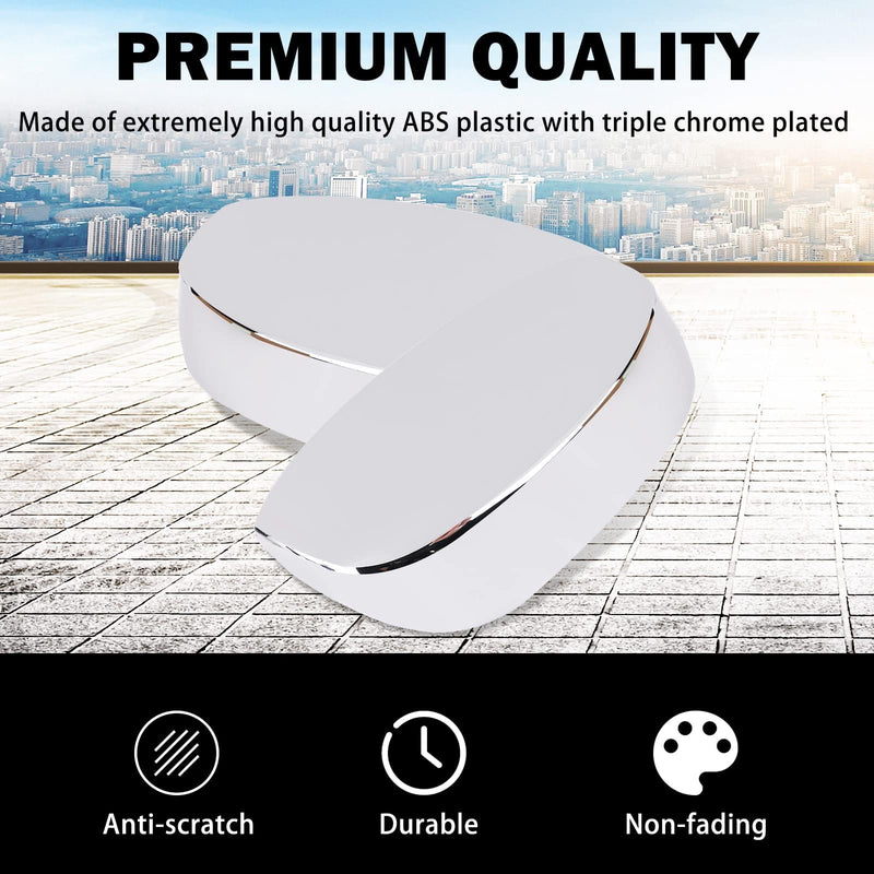 Chrome Side View Mirror Covers Caps Top Half Compatible with Chevrolet Silverado Tahoe Suburban Avalanche, GMC Sierra Yukon Cadillac Escalade 2007 2008 2009 2010 2011 2012 2013 2014
