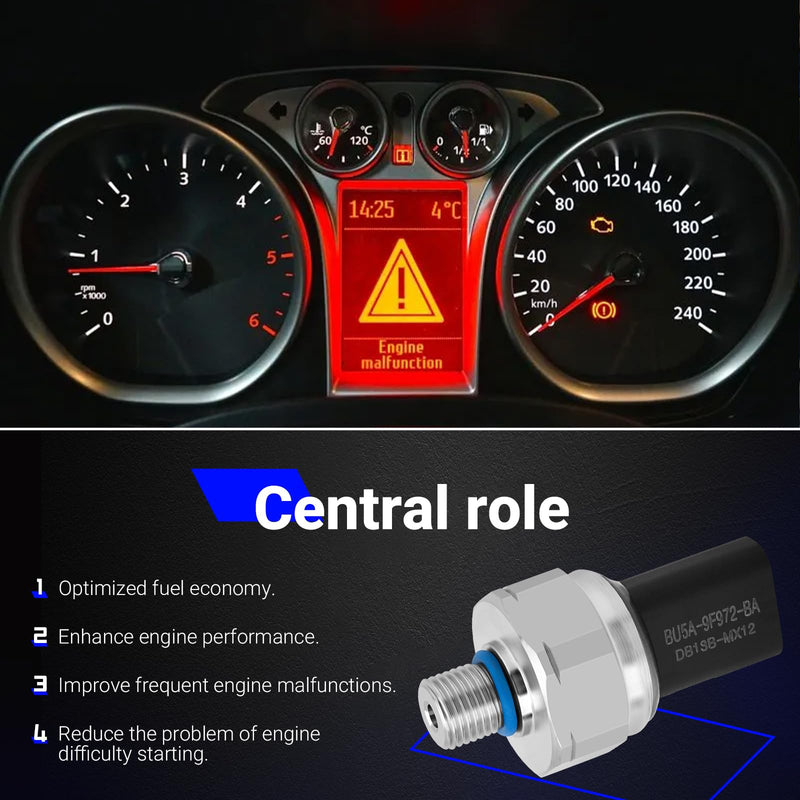 BU5Z-9F972-B Fuel Injection Pressure Sensor for Ford Mustang Explorer Focus Taurus Lincoln MKZ Navigator Replace# CM-5250 BU5Z-9F972-B BU5A-9F972-CA