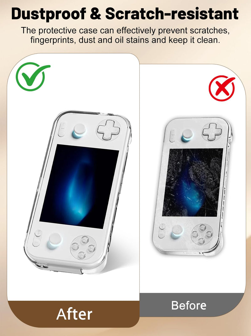 TPU Protective Case for AYANEO Pocket S mini Handheld Game Console, Full-Body Protective Cover with Precise Cutout, Shockproof Dustproof Protector Sleeve & Scratch-Resistant Sleeve (Clear) Clear