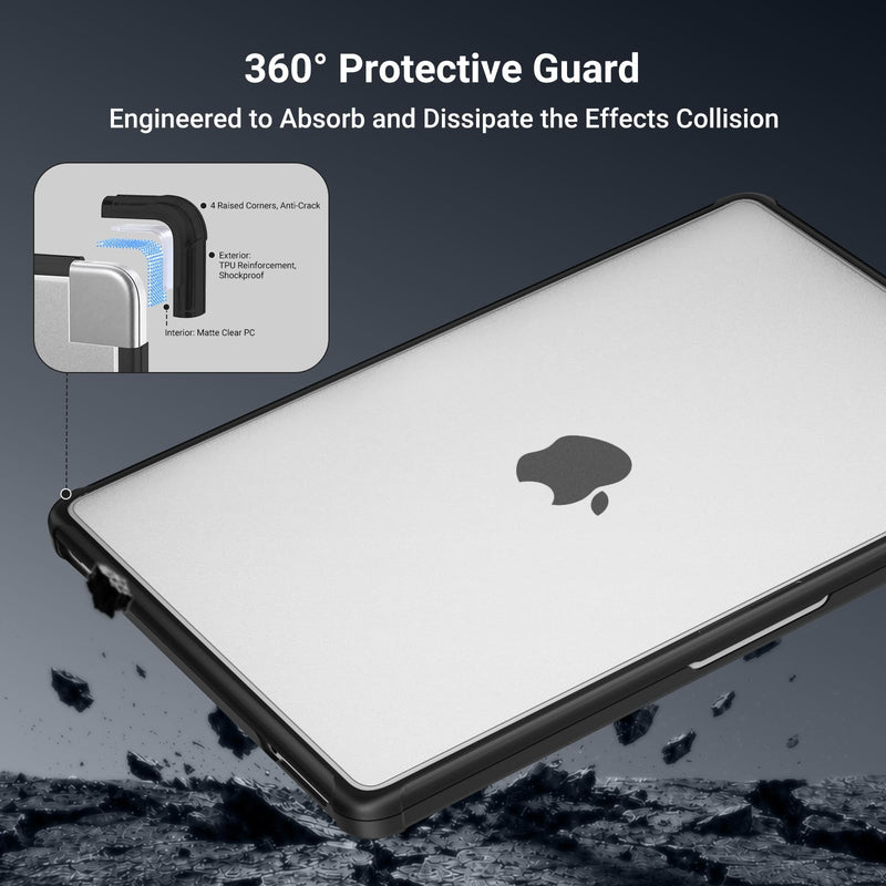 MOSISO Compatible with MacBook Neo Case 13 inch 2026 A3404 A18 Pro Chip | Reinforced Anti-Crack Matte Finish Seamlessly Closes Scratch & Fingerprint Protective Hard Shell with TPU Bumper, Black