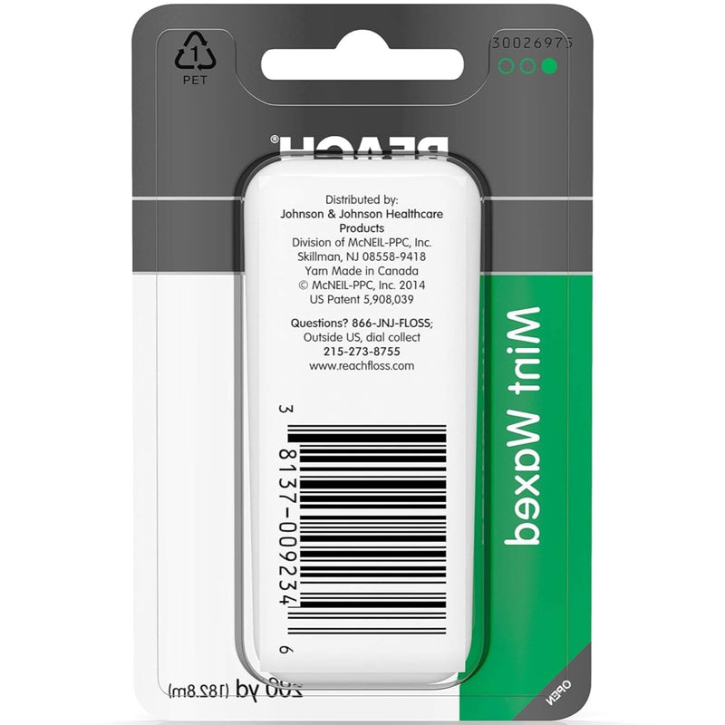 Reach Dental Floss, Waxed, Mint, 200 Yard (Pack of 5)