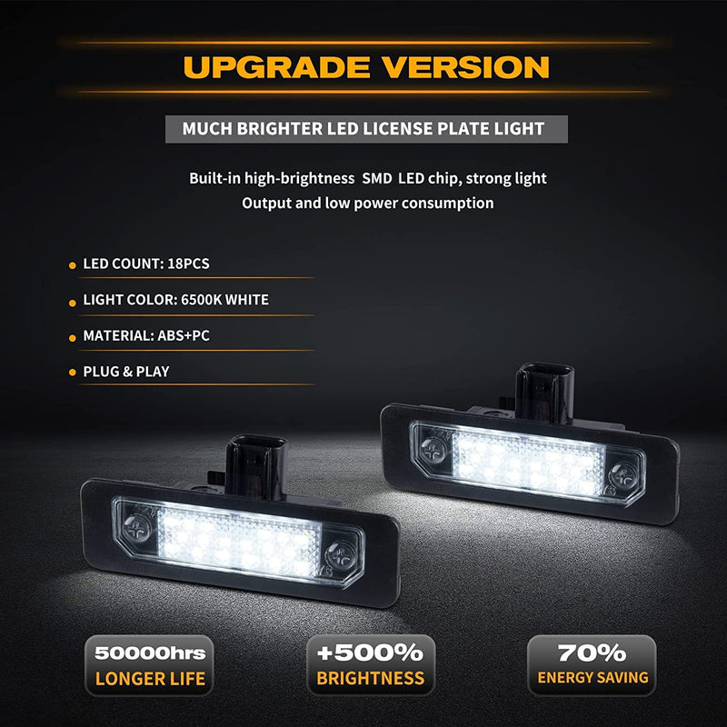 Gempro LED License Plate Lights Rear Tag Lamps for 2010-2014 Ford Mustang Fusion Taurus Lincoln MKS MKT 2010-2014 Mustang