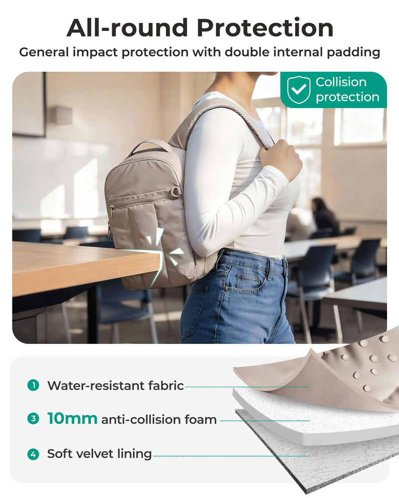 BAGSMART Camera Backpack for Women with Laptop Compartment, Coffee Brown | Puffy Camera Bags for Photographers, DSLR/SLR/Mirrorless Photography Camera Case, Water-resistant Travel Backpack
