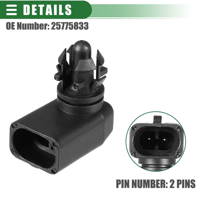 Motoforti Ambient Air Temperature Sensor, for GMC Sierra 3500 HD 2007-2014, Plastic, No.25775833, Black
