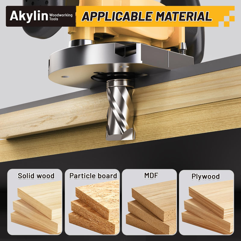 Solid Carbide Compression Flush Trim Router Bits 3/4" Cutting Dia.1-3/16" Cutting Height,1/2" Shank,Spiral Up&Down Cut,Top Bearing for Wood Trimming 3/4" Dia*1-3/16" LH-Updown