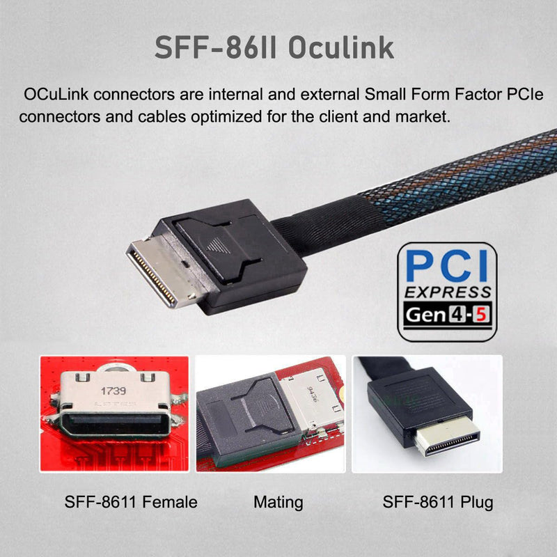 2280 PCI-E 5.0 4.0 M.2 M-Key NVME to Oculink SFF-8612 SFF-8611 & SSD Host Adapter with for NUC15 Pro Mini PC Computer Slim Type NUC15CRK Slim Type NUC15CRK Kit
