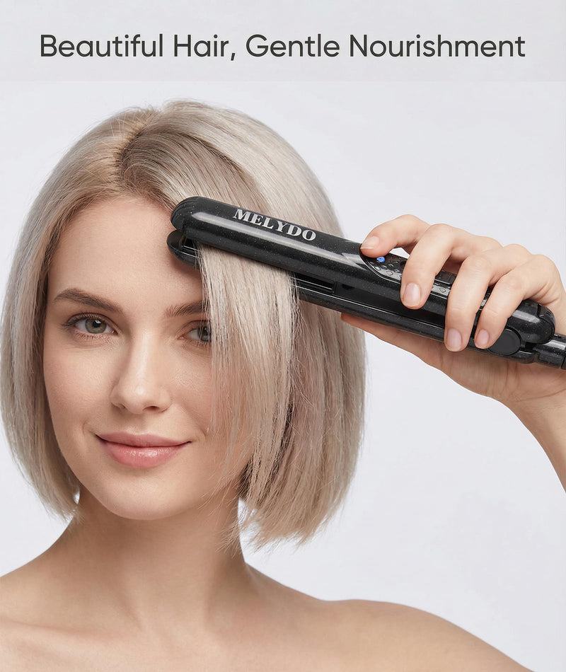 Mini Hair Straighteners, Ceramic Mini Straightener for Short Hair/Bangs, Travel Hair Straighteners Dual Voltage, UK Plug(Black) Black