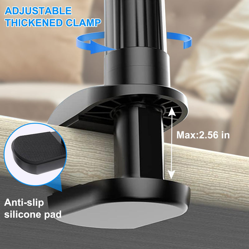 JCWINY Webcam Mount, 39 Inch Webcam Stand for Desk Flexible Gooseneck Computer Camera Stand Arm Clamp with Phone Holder Compatible with Logitech C930e C930 C920 C922x C922 Brio 4K C925e C615
