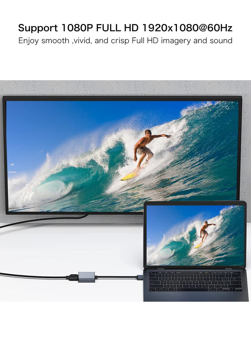 USB to HDMI Adapter, USB 3.0/2.0 to HDMI for Multiple Monitors | 1080P Compatible with Windows XP/7/8/10/11 and Mac os, Grey