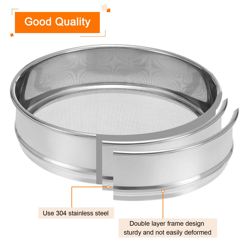 PATIKIL 18 Mesh Lab Sieve, 8" Diameter Test Sieve 304 Stainless Steel Wire Cloth (1mm) for Industrial Laboratory 18 Mesh(1mm)