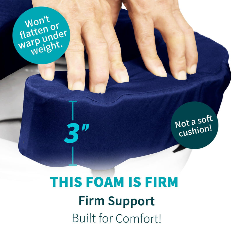 Raised Toilet Seat Cushion – High-Density Foam Booster Pad for Elderly, Seniors, Disabled – Toilet Riser for Standard & Elongated Toilets – Commode Seat Cushion Non-Slip & Easy to Clean (3 inches) 3 inches