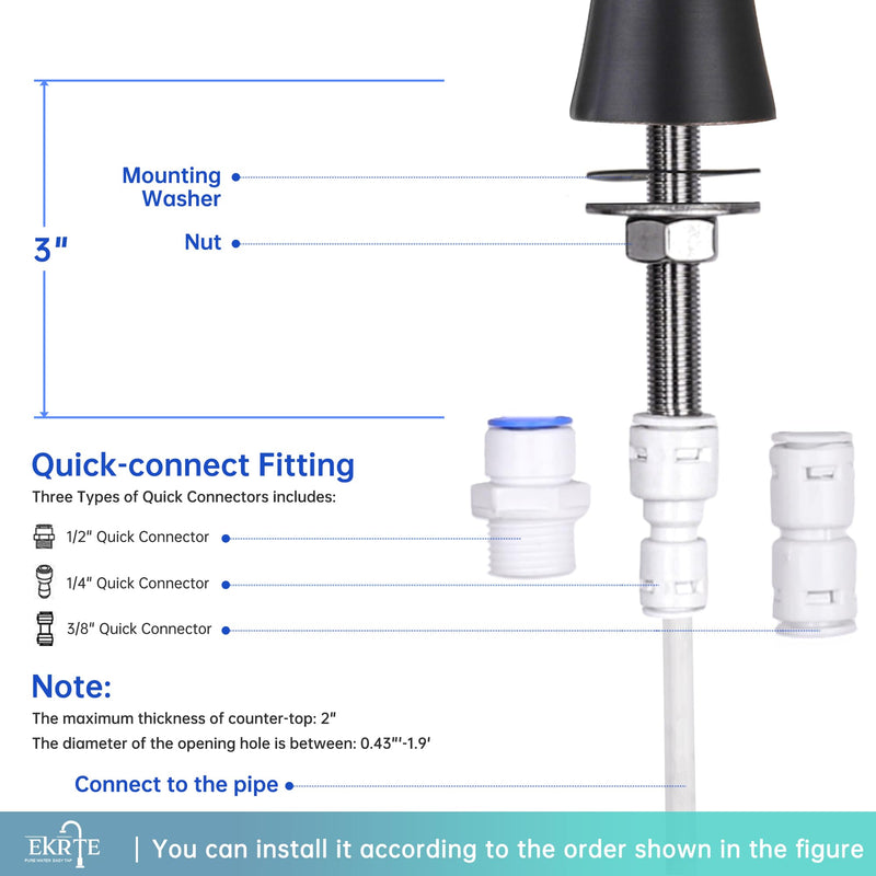 Bronze Water Filter Faucet,Commercial Everse Osmosis Faucet for Under Sink, Stainless Steel Drinking Water Purifier Faucet, Oil Rubbed Bronze