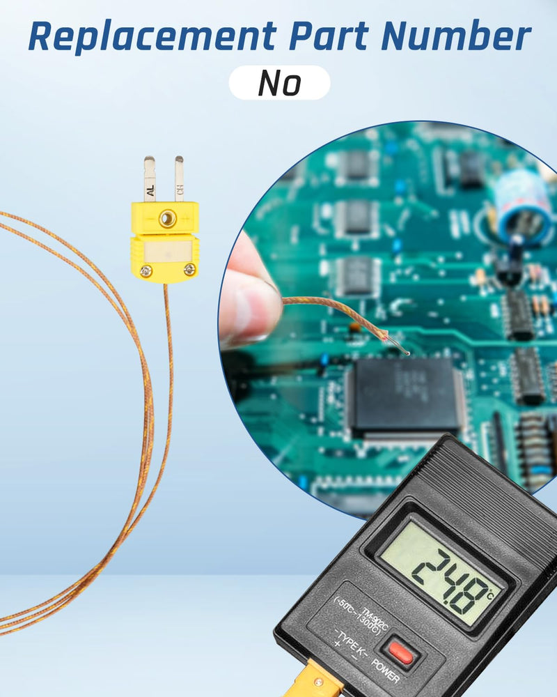 5 Pcs K Type Mini-Connector Thermocouple Temperature Probe Sensor 1 Meters Long Measure Range -50°C~482°C (-58°F~899°F)