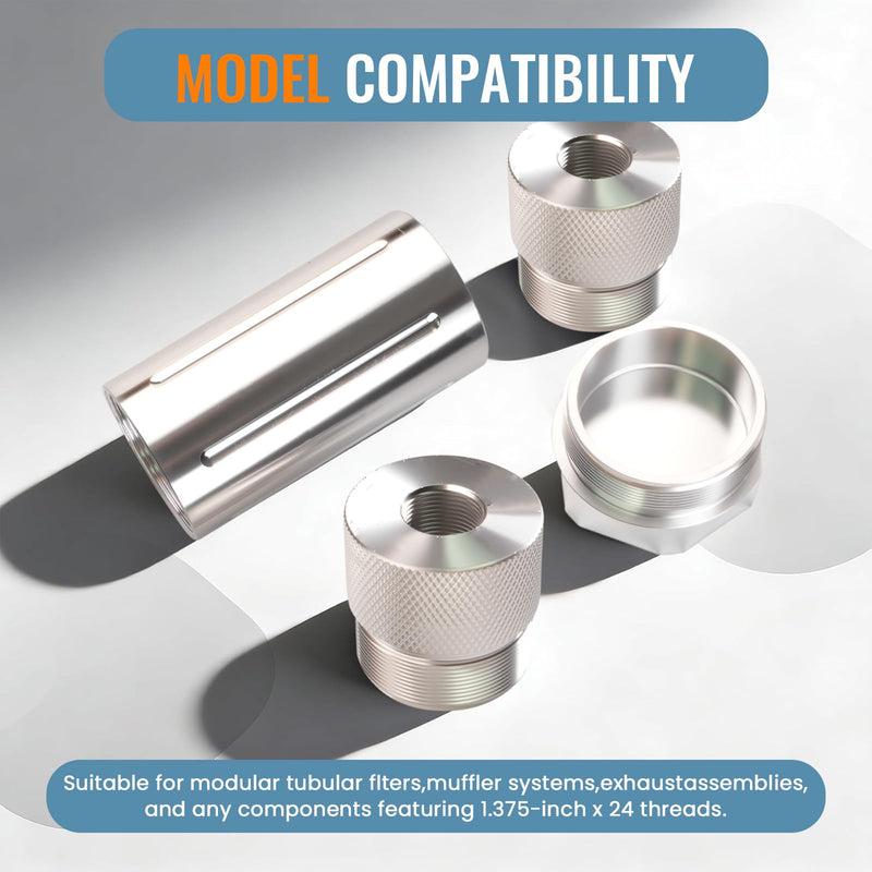 1.375''X24 Cone Shaped Parts Stainless Steel Aluminium Replacemet Sealed End (Silvery, 1.375''X24) silvery