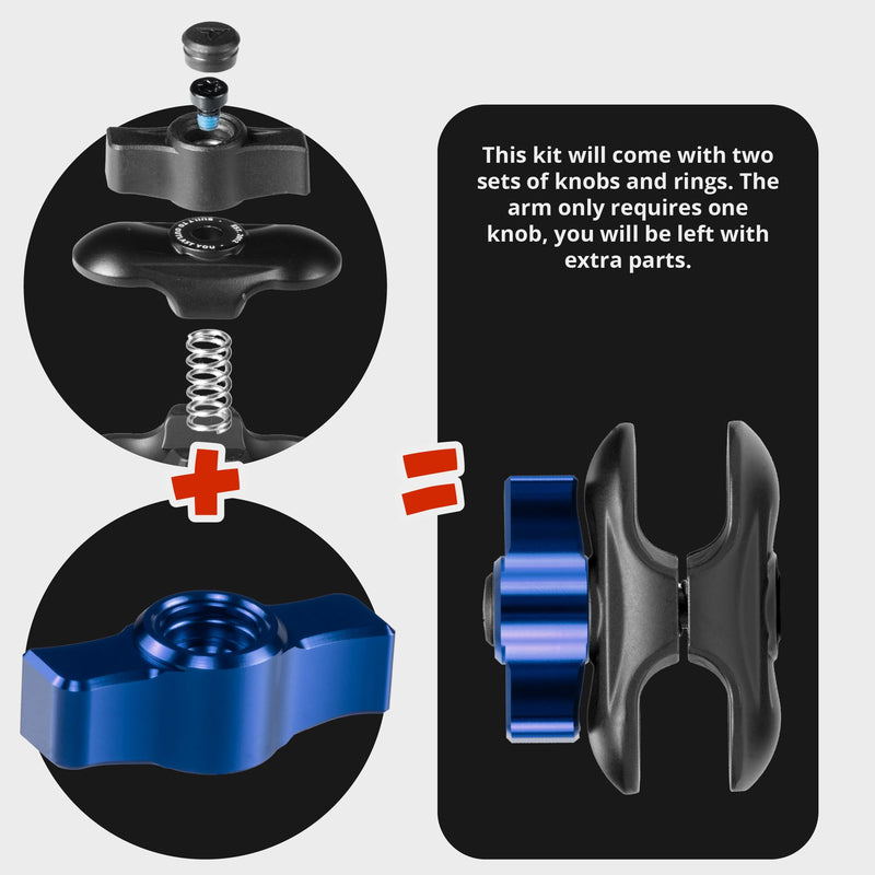 Tackform Link Vent Mount Universal Phone Holder - Compatible with 2021-2025 Ford F150 & Raptor, 2023-2025 Ford Super Duty | Aluminum | Zero Slip, Anti-Scratch | 2" Arm | Blue